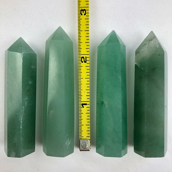 Green Aventurine Stone Healing Crystal Pyramid Tower Wand Point Obelisk Rock - Picture 7 of 8
